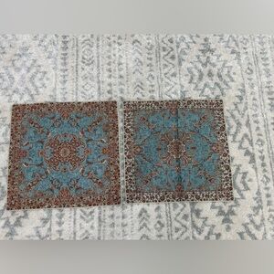 Persian Termeh Pillow Covers Pair Teal Paisley Isfahan Iran New